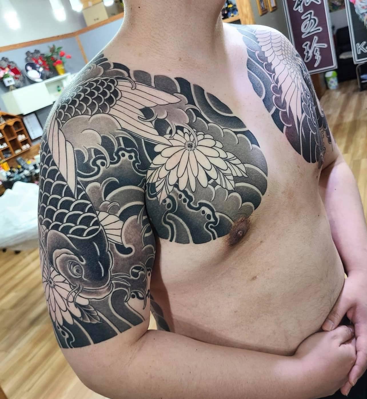 Tattoo hình xam kỳ lân ở lưng đẹp