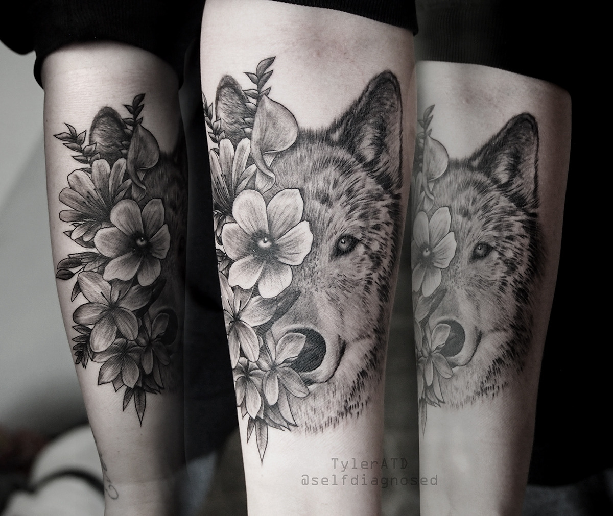 Hình Tattoo chó sói