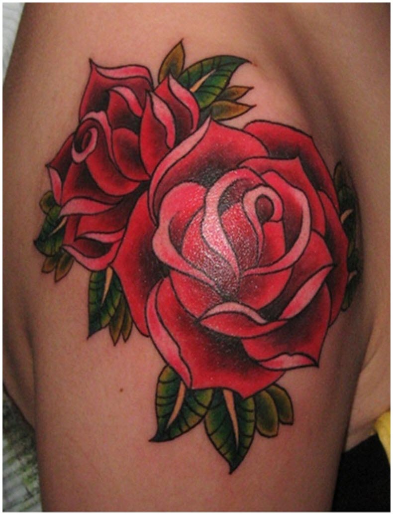 Hình xăm hoa hồng đỏ đẹp