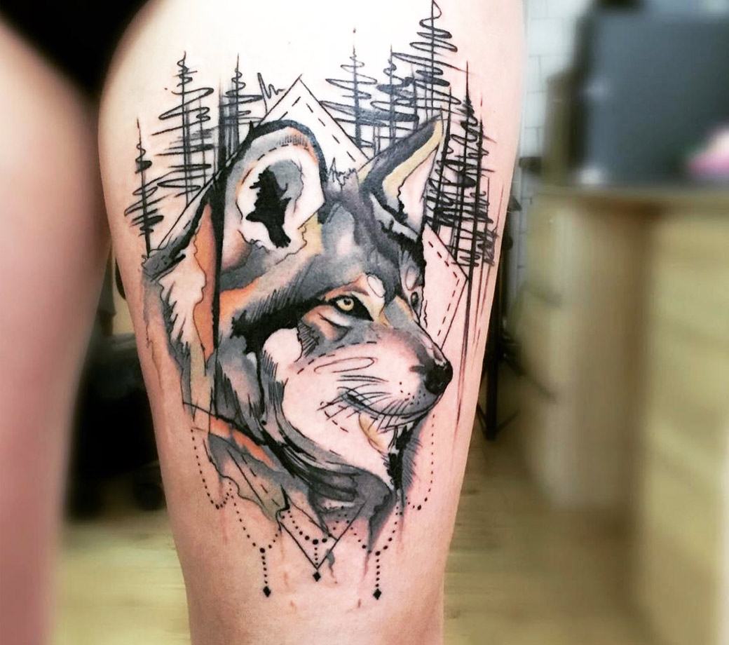 199 Mẫu hình xăm chó sói ý nghĩa và đẹp nhất hiện nay  Wolf and moon tattoo  Wolf tattoo design Tattoos