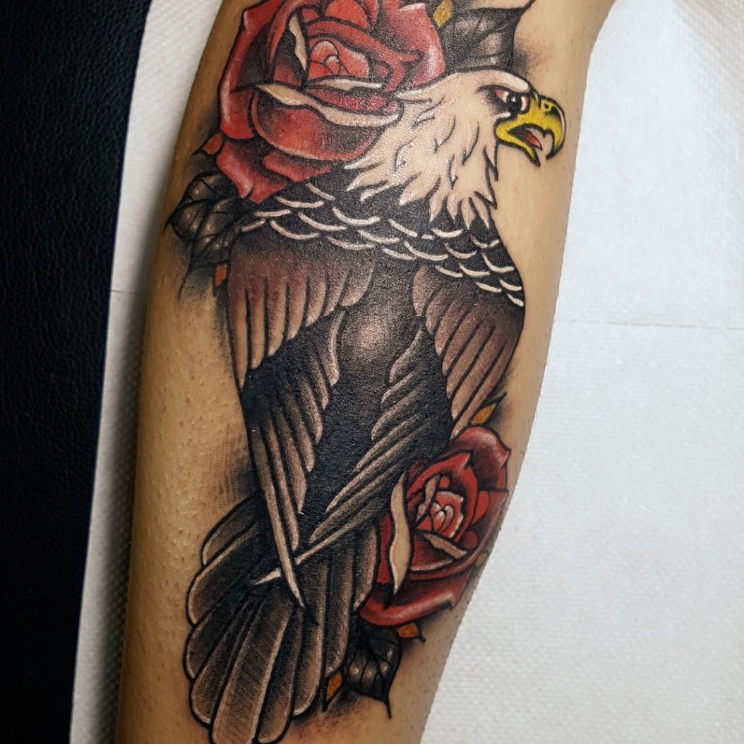 Tattoo màu hình chim đại bàng
